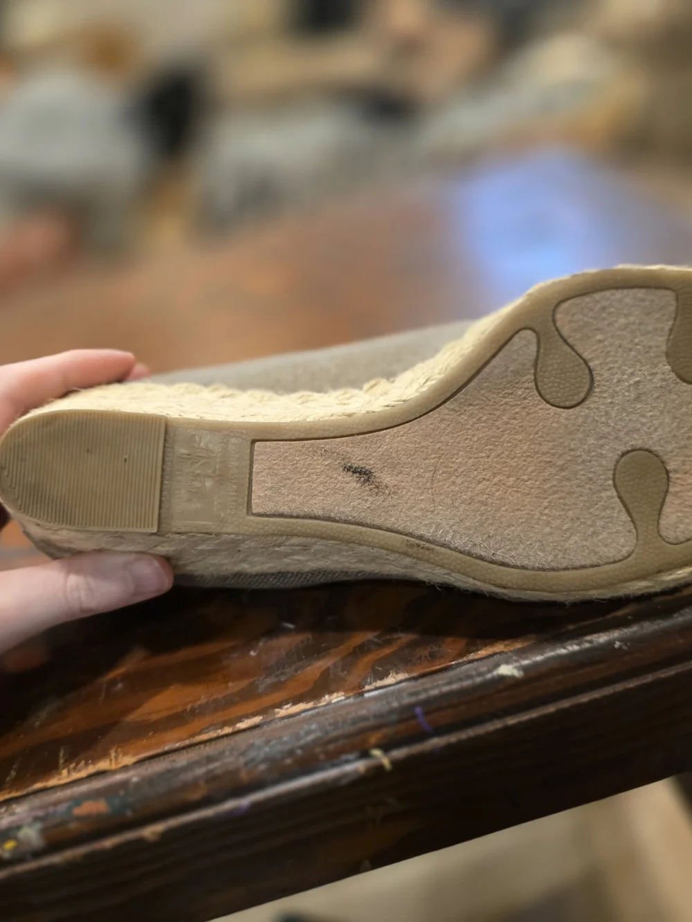 Womens Grey Espadrille Peep-Toe Wedges